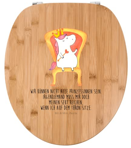 Mr. & Mrs. Panda Motiv WC Sitz Einhorn Prinzessin - Geschenk, Einhorn Deko, Toilette, Klobrille, Geburtstagsgeschenk, Toilettendeckel, Einhörner,