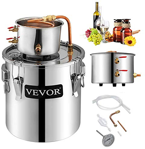 VEVOR Anhon Destilador de Agua de Calentamiento Automático12.3L 3.3 GAL Destilador de Agua Elaboración de Agua de Acero Inoxidable 304