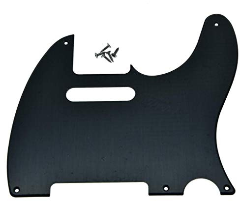 KAISH 5 Hole Vintage Tele Style Guitar Pickguard TL Pick Guard Scratch Plate for USA/Mexico Tele/Telecaster Matte Black 1 Ply