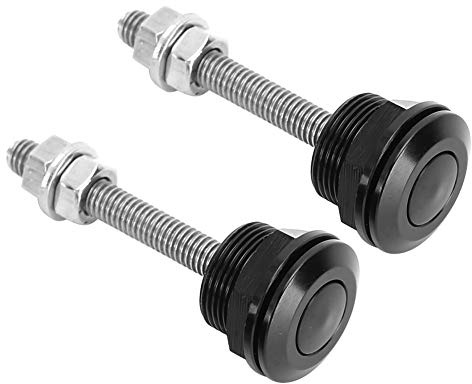 Motorhaubenschloss, Qiilu Bonnet Pins, Bonnet Lock Hood, 2-tlg Aluminiumlegierung + Eisen Universal Hood Pin Bonnet Lock Quick Release Druckknopf Stoßstangenclip-Verriegelungen(22mm)