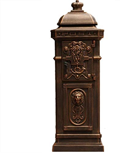 Mailboxs Briefkasten Anthrazit Der Briefkasten Des Gerichts Mit Großer Kapazität, Gartenboden Sicherheit Briefkasten, Regenfeste Briefkastenstatue Im Freien ( Color : Copper , Size : 35*34*102cm )