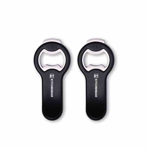 KITCHENDAO 2-in-1 magnetischer Bierflaschenöffner für Kühlschrank und Wohnmobil mit Deckelfänger – Getränkedosenöffner für Pop-Dosen, zum einfachen Aufbewahren am Kühlschrank mit Magnet, Geschenk für