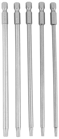 Torx 150mm, Punta Per Cacciavite Torx Lunga, punte magnetiche per cacciavite da 5 pezzi con attacco esagonale da 1/4 Punte per cacciavite a stella di sicurezza