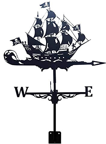 ZGJYSP Girouette Girouette Indicateur De Direction du Vent Rétro Voilier Bateau De Pêche Bateau Pirate Forme Girouette,Creative Décor À La Maison Ornement Cadeau pour Jardin De Ferme