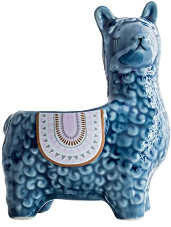 KHBNHJ Pot de fleurs en céramique de 15 cm avec trou de drainage, pour plantes d'intérieur, motif lama, bonsaï, cactus (tête latérale)