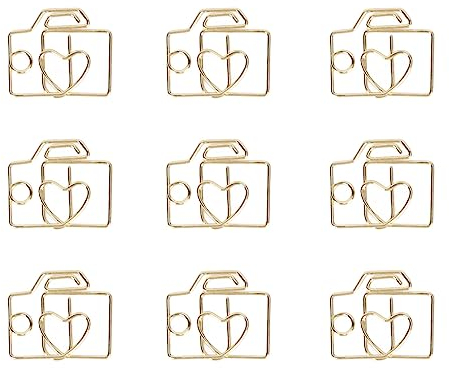 100 Stück Kamera Förmige Büroklammern, Goldene Dekorative Kleine Metall Büroklammern für Papierdokumente