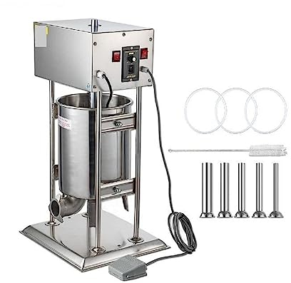 10L/ 15.4lbs Electric Vertical Sausage Stuffer Automatic Filling Machine Stainless Steel Kitchen Accessory Home Appliance