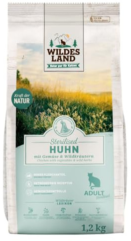 Wildes Land - Sterilised Huhn - Classic Adult Trockenfutter für Katzen - 1,2 kg