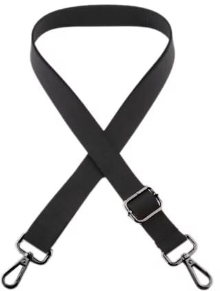 1 Stück Taschengurt 2,5cm Breit für Damen Herren mit Karabiner,Verstellbarer 75-145cm Taschenriemen,Ersatz Schulterriemen Schultergurt,für Duffel Kameratasche Laptoptasche,Schwarz,Schwarze Schnalle