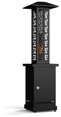 Estufa Exterior de Pellet, Calentador de jardín, 12,2kW, Acero inoxidable