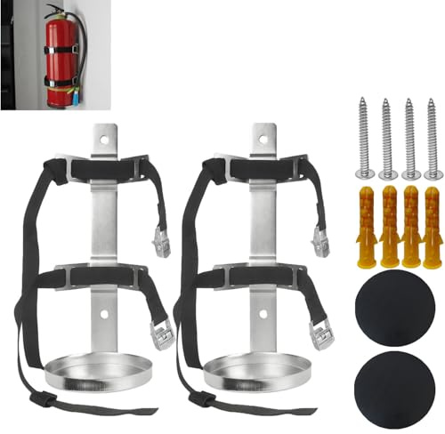 Lot de 2 supports d'extincteur en acier inoxydable pour la maison, la voiture, le camping-car, le camion, pour extincteur de 1 kg à 2 kg