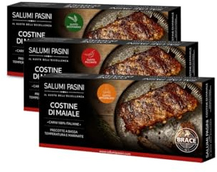 Costine Assortite Tripack Salumi Pasini | Costine Precotte ai gusti Rosmarino, BBQ e piccante | Facili e veloci 3x420g