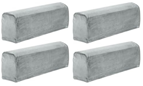 uxcell 4 Pcs Sofa Armrest Covers Stretch Couch Armrest Cover for Chairs Sofas Couch Arm, Scratch-Resistant Sofa Arm Cover, Light Gray