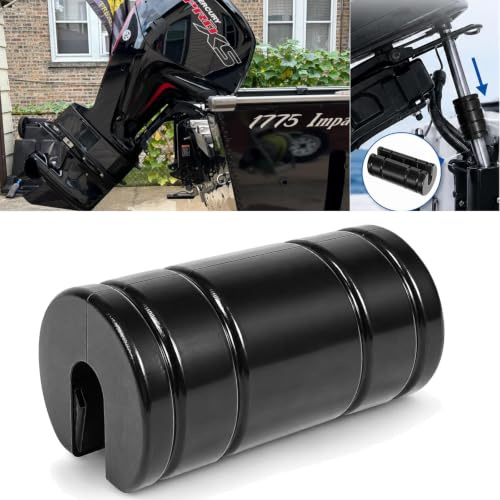 CTcar Transom Saver-Unterstützung und Anhänger-Motorschlösser für Single Ram Außenborder Mercury Evinrude Johnson Yamaha Honda und Tohatsu Gummi schwarz Universal-Motorunterstützung