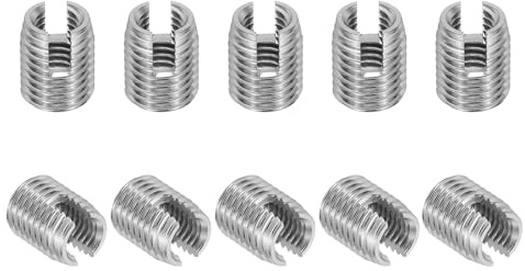 PATIKIL Selbstschneidender Gewindeeinsatz, 10 Stück M8 x M12 x 15mm 303 Edelstahl gewindeeinsätze Schlitzschraube Reparatur Einsätze Muttern Hülse Selbstschneidende einsätze