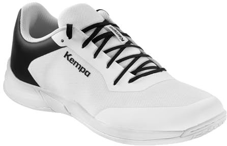 Kempa Unisex Kourtfly Three sportskor, Vit svart, 45 EU