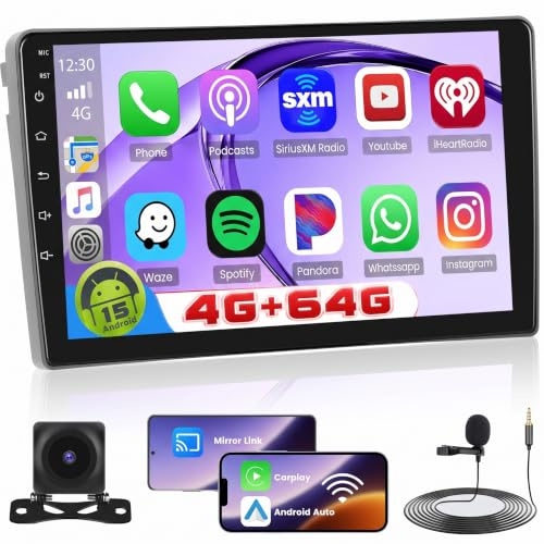 Roinvou 4+64G Autoradio Android für Opel Astra H 2004-2008/Zafira B 2005-2015 Wireless Carplay Android Auto, 2Din Radio 9 Zoll Bildschirm Mirror Link WiFi GPS Bluetooth 32EQ FM/RDS SWC Rückfahrkamera