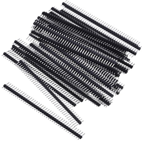 50Pcs 2.54mm Single Row Pin Headers, 40 Pin Breakaway PCB Board Header Pin | Male and Female Header Kit for Arduino, Ideal for Prototype Shield and DIY Electronics