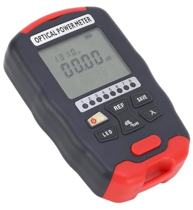 Asixxsix Optical Power Meter, 850 to 1650nm Portable Optical Fiber Power Meter FC/SC/ST Universal Interface Fiber Optic Cable Tester, Rj45 Tester with Lanyard, LED Light
