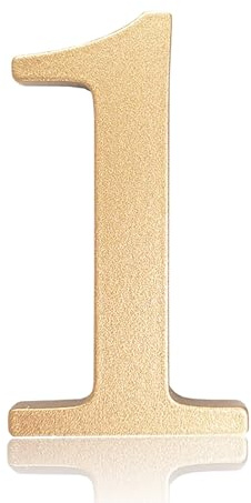 Autocollants numéros maison auto-adhésifs 2 pouces, numéro porte en métal moderne en acier inoxydable 5 cm, noir/or/argent, signe d'adresse pour boîte aux lettres, hôtel, maison, jardin(Gold 1)