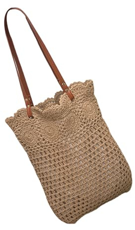 Bolso A Juego para Mujer De Hombro Ganchillo Axila Femenina Gran Capacidad Playa Tejida A Mano Ganchillo Playa Mujer Hombro Tejido A Mano