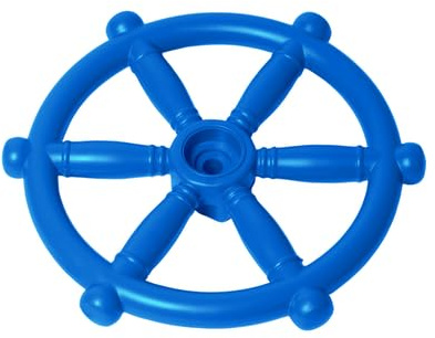 Bello Giardino Volante de timón para niños, resistente a la intemperie, giratorio 360°, para casa de juegos y torre de escalada, plástico resistente, fácil de montar, ideal para jugar (azul)