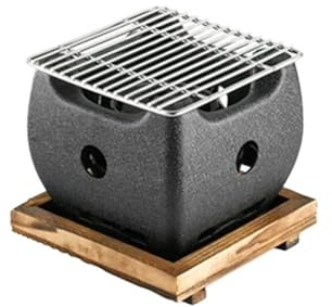 Barbacoa de carbón sin humo (M) – Cocina portátil de hierro fundido, perfecta para camping, patio, fiestas, fácil de limpiar, ideal para reuniones familiares