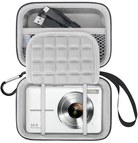 Lacdo Custodia per IXNAIQY, Caytail, TOAIOHO, QIUOIO, EJXHKNF, KODAK PIXPRO FZ55 FZ45 / Pixpro C1, Canon IXUS 285 HS Fotocamera digitale, Custodia rigida protettiva borse viaggio per Scheda SD, Grigio