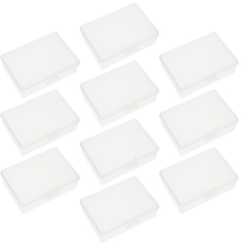 SUPVOX Scatola Porta Batterie Multifunzione Trasparente Abs, Contenitore Rettangolare per Custodia Batterie e Biglietti da Visita, Set 10 Pezzi Bordi Arrotondati per Ufficio