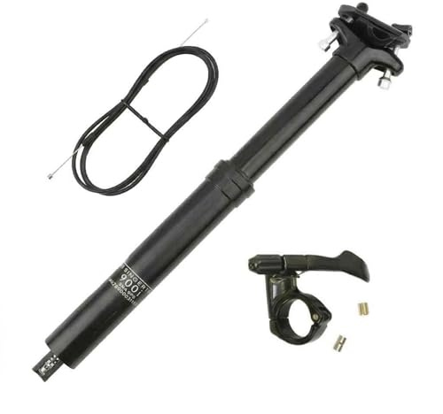 GarveeLife Hydraulische Dropper Sattelstütze für Mountainbike – Höhenverstellbare Fahrrad Sattelstütze mit interner Kabelführung & Fernbedienung – 125mm Hub – 31,6 x 395mm – 1x Hebel & Kabel – Farbe: