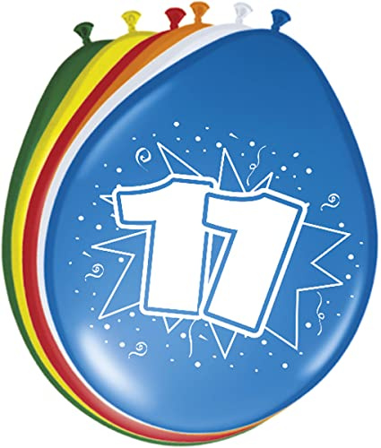 Folat 08211 - Zahlenballons/Ballon mit Zahl 11-12 / 30 cm - 8 STK.