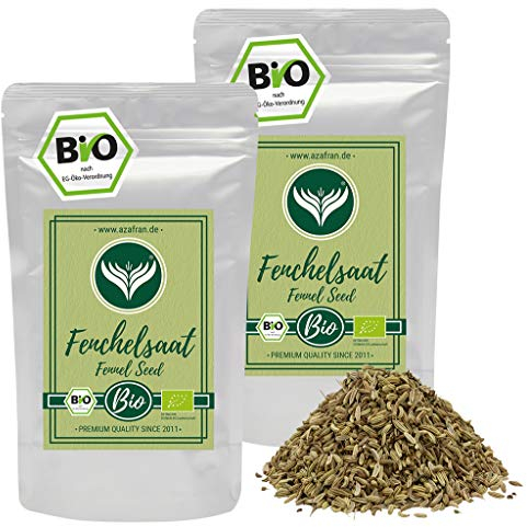 Azafran BIO Fenchel Gewürz ganz (süß) Fenchelsamen/Fenchelfrüchte 500g
