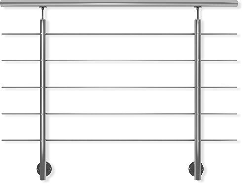 DOLLE Edelstahl Geländer Seitenmontage Länge 1,5 m Höhe 1 m