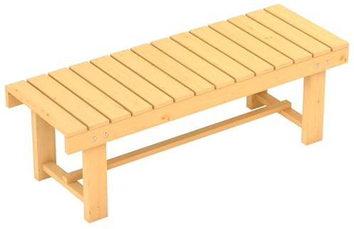 Outsunny Panchina da Esterni Impermeabile a 2 Posti in Legno di Abete, Per Giardino Terrazzo, Fino 250kg, 110x38x35cm