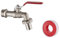 Ibergrif Garten Wasserhahn 3/4 zoll mit Gartenschlauch Adapter - Kugelhahn Frostsicher -10℃, High Temperature Resistance 120℃, Absperrhahn Tropffrei für Garten Regentonne, Wasserhahn Aussen Messing
