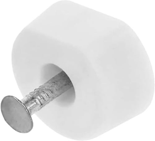 Amig - Supporto a forma rotonda, Ø 15 x 7 x 19 mm, 8 pezzi, ottimo per il fissaggio di ripiani di armadi, vetrine o scaffali, facile fissaggio tramite vite, plastica bianca