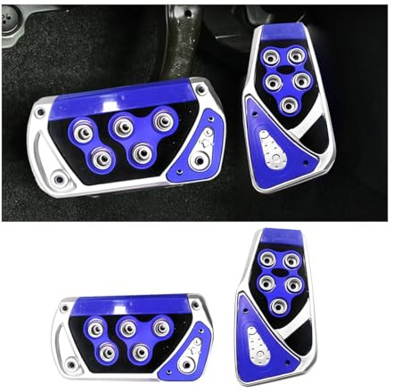 CGEAMDY 2 PCS Auto Pedal Pad Abdeckung, Anti-Rutsch-Automatik-Getriebebremse Gaspedal, Universelle Pedalauflageabdeckung Auto Gaspedal Bremsauflage Pedal(Blau)