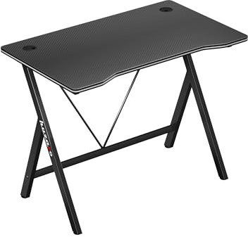 huzaro Hero 1.4 Bureau PC Gaming, Poste Gamer PC, Design Ergonomique | 100x50cm, Panneau MDF Structure Carbon, Construction Solide, Couleur Noir