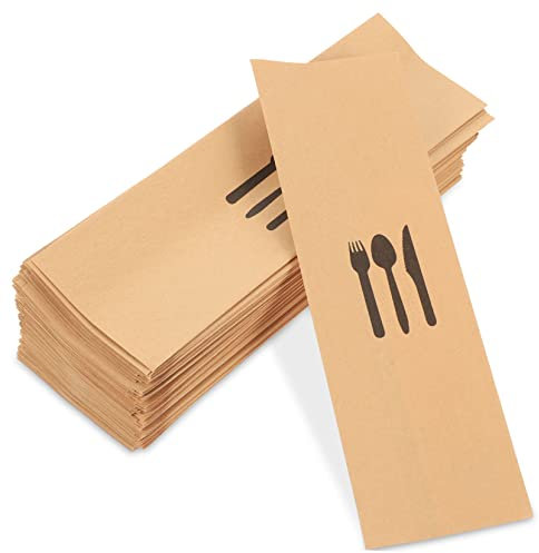 IMIKEYA Ärmel 100st Besteckset Aus Kraftpapier Vorratsbeutel Aus Kraftpapier Utensilienkoffer Silberbesteckhüllen Aus Kraftpapier Einweg Essstäbchen Gesetzt Tischgesellschaft Abdeckung