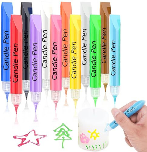 Bolosa Candle Pens for Candle Paint, Candle Painting Kit, Create Your Own Candles, Wax Pens for Decorating and Painting Candles DIY (12 Colours)