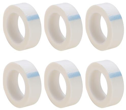 YAPKOLV 6 Rollen Medizinisches Klebeband, Chirurgisches Verband Klebeband, Selbstklebendes Mullband, Mikroporen Erste Hilfe Band, Klebeband Vlies Bandage, Medizinisches Tape (1.25 cm x 9.1m)