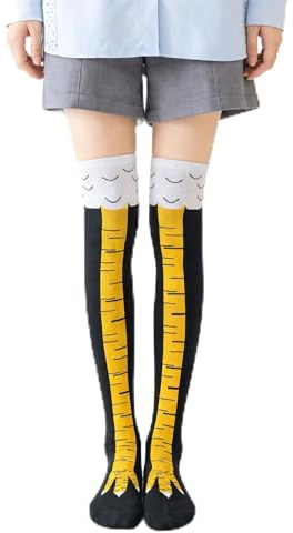 1 Pair Chicken Leg Socks,Funny Thigh Knee High Stockings Women Men Gifts,Cute Animal Printed Kids Bird Feet Legs Chickens Paw Crazy Tights Sock,Girls Novelty 3D Cartoon Weird Lovers,for Mens Womens