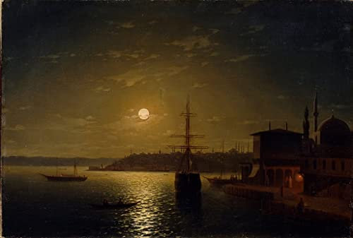 IPLUPJDY Vintage Leinwand Wandkunst Poster Bilder Leinwand Poster Druck Golden Horn Turkey After Von Ivan Konstantinovich Aivazovsky Leinwand Wandbild für Heimdekoration 60x90cm