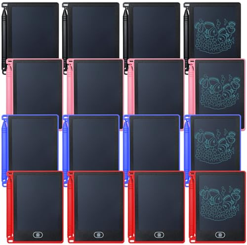 Zonon LCD Writing Tablet for Kids Mini Electronic Doodle Board Learning Writing Pad Erasable Drawing Pad Reusable Preschool Birthday Gifts for 3-8 Year Old Toys Birthday, 4.72inch(16 pcs)