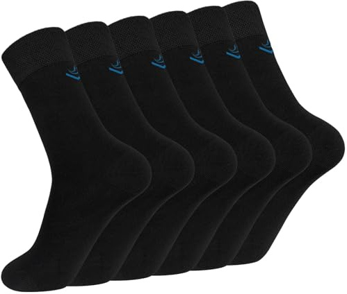 ZAKASA Chaussettes Bambou Hommes Classiques: Chaussettes Bureau Costume en Fibre de Bamboo Homme Ultra Douces Respirantes Anti Transpirante Taille 39-42 Sombre-6 Paires
