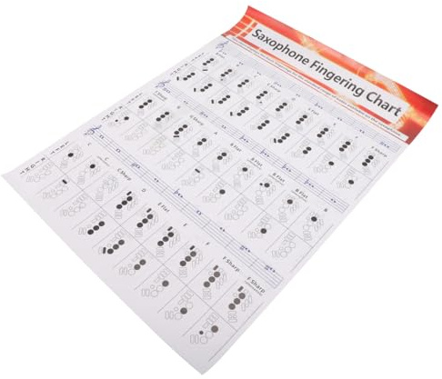BESTonZON Saxophon aus Verschleißfestem Papier Poster Akkorddiagramm Praktischer Saxophon Lernleitfaden Nützliches Übungsdiagramm für Anfänger und Erfahrene Spieler