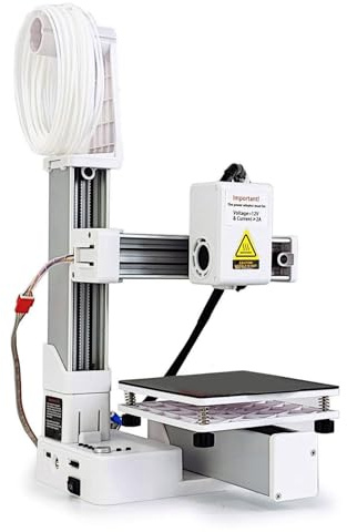 Chrees Frequency Division Multiplexing 3D-skrivare, Kompakt 4x4x4in Utskriftsstorlek med Snabbuppvärmning 0,4 Mm Munstycke för Nybörjarutbildning (Vit)