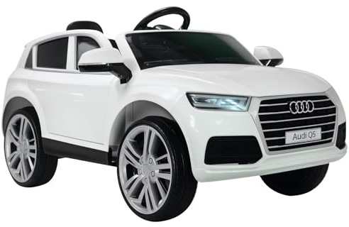 HOMCOM Coche Eléctrico para Niño 3-8 Años Audi Q5 con Mando a Distancia MP3 Luces y Sonidos Apertura de Puerta 116x75x56cm Carga 30kg