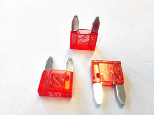 100 x Flachstecksicherung Mini-Sicherung 10A / 32V / rot