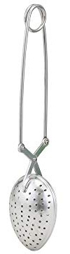HIC Kitchen Snap Tea Infuser, Heart-Shaped, 18/8 Stainless Steel, For Loose Leaf Tea and Mulling Spices, Snap, Spoon, Single